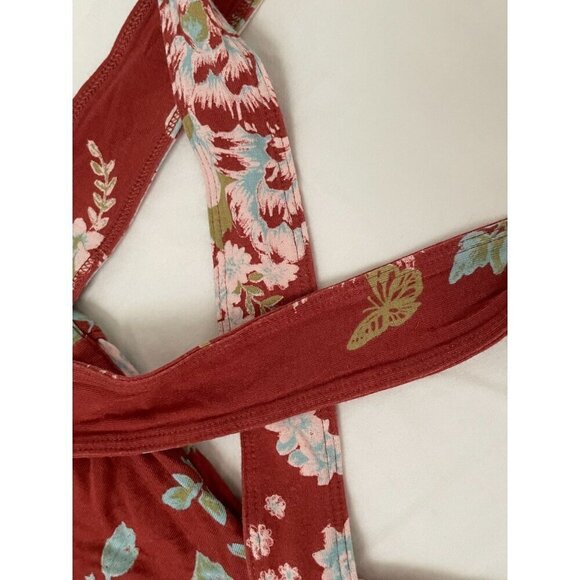 Free People Vintage Style Floral Print Swimsuit With Ruched Bust & Cross-Back - Picture 4 of 7